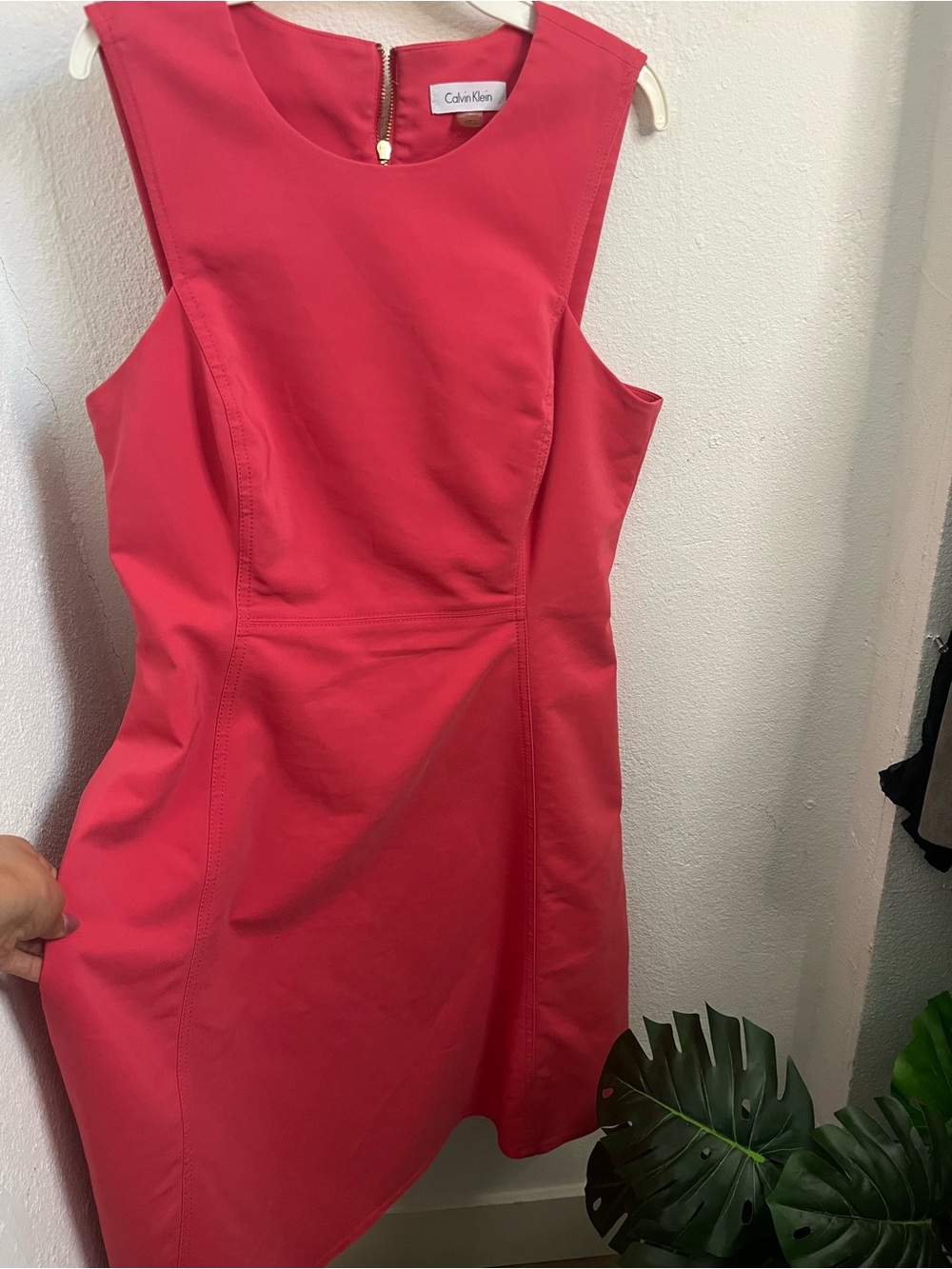 Calvin Klein Coral-Pink Mini Sheath Dress